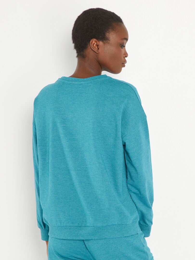Sweat en molleton léger bleu - Kiabi