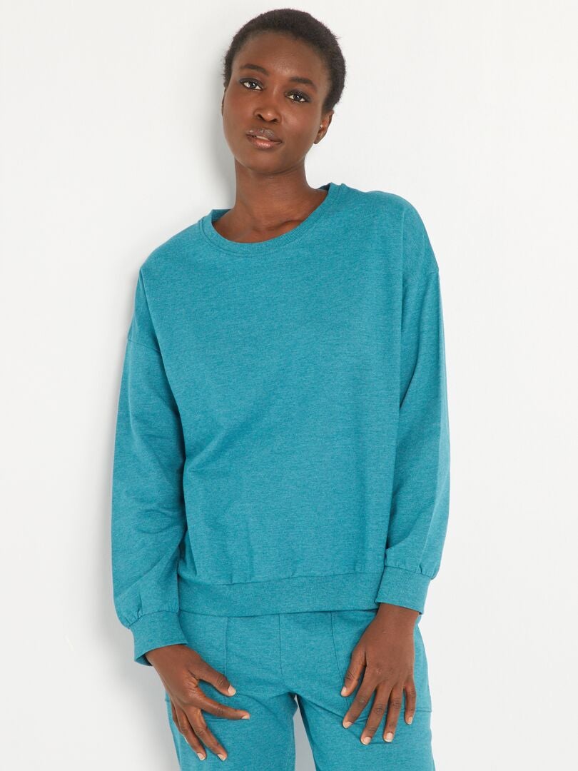 Sweat en molleton léger bleu - Kiabi