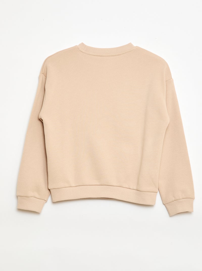 Sweat en molleton léger imprimé Beige - Kiabi