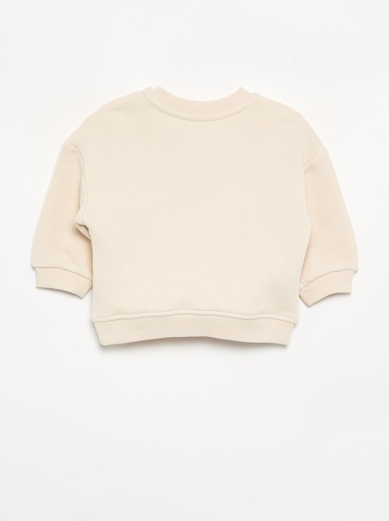 Sweat en molleton léger imprimé Beige - Kiabi