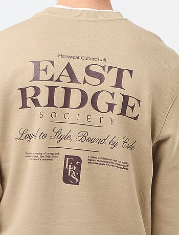 Sweat en molleton léger imprimé recto/verso