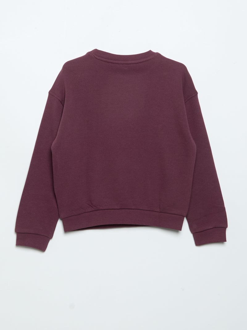 Sweat en molleton léger imprimé recto/verso Rose - Kiabi