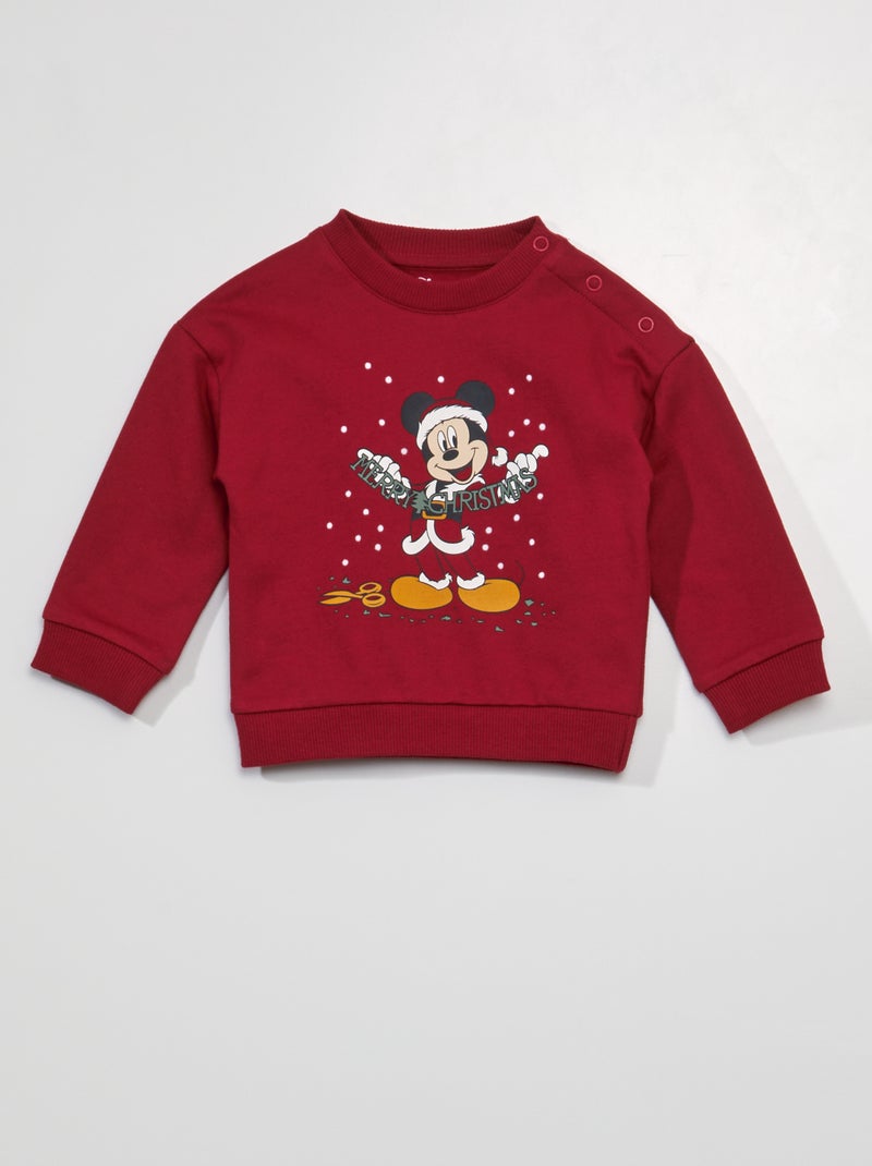 Sweat en molleton 'Mickey' 'Disney' Rouge - Kiabi