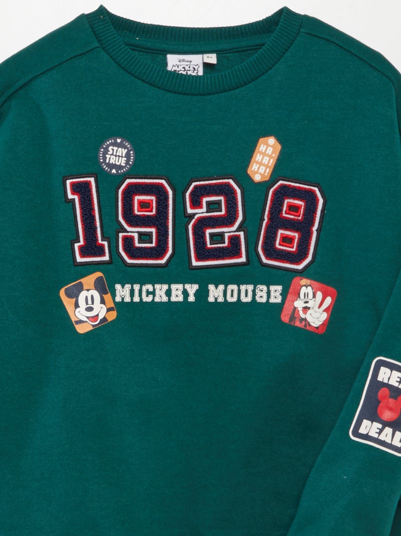 Sweat en molleton 'Mickey' Vert - Kiabi