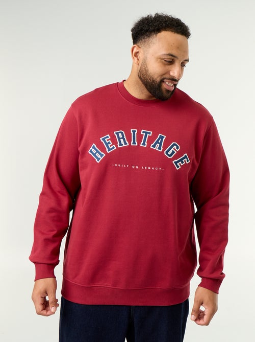 Sweat en molleton non gratté avec inscription - Kiabi