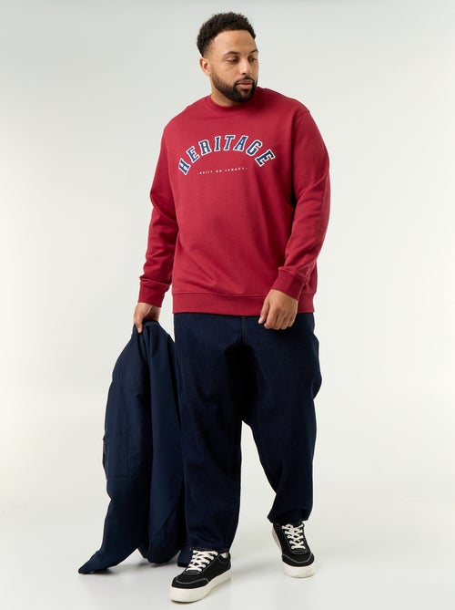 Sweat en molleton non gratté avec inscription - Kiabi