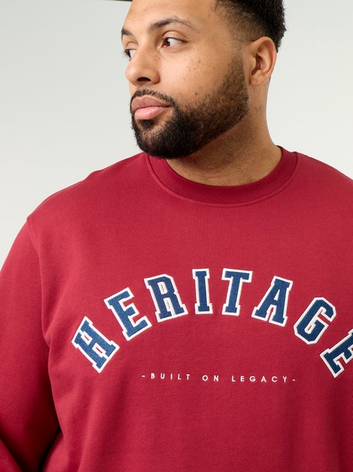 Sweat en molleton non gratté avec inscription - Kiabi