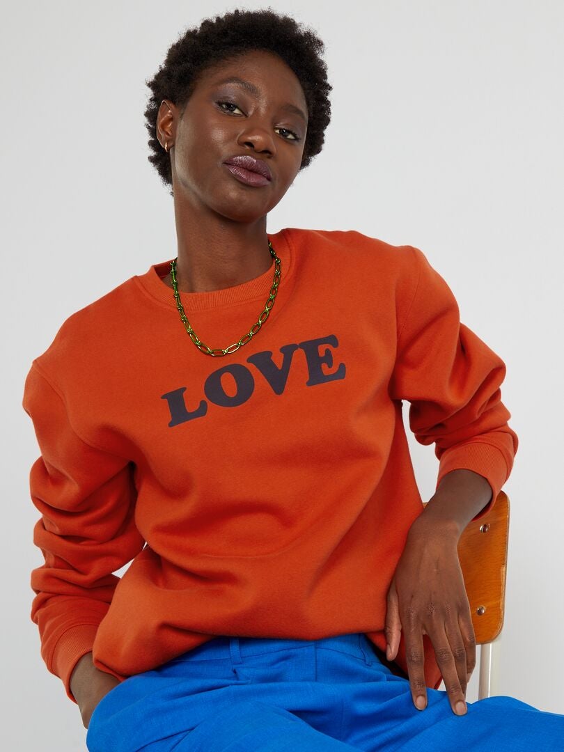 Sweat en molleton ROUGE - Kiabi