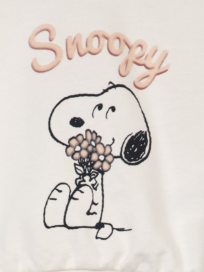 Sweat en molleton 'Snoopy' Blanc - Kiabi