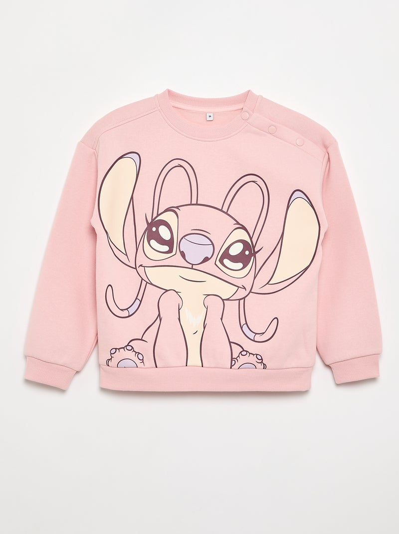Sweat en molleton 'Stitch' - collection facile à enfiler Rose - Kiabi