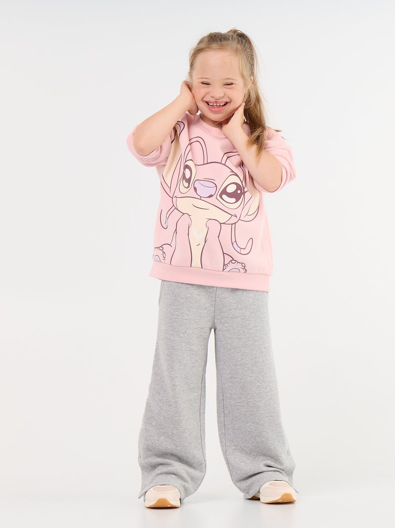 Sweat en molleton 'Stitch' - collection facile à enfiler Rose - Kiabi