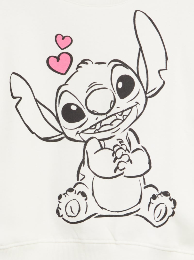 Sweat en molleton 'Stitch' Blanc - Kiabi