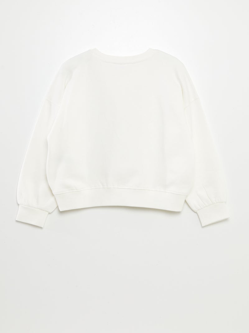 Sweat en molleton 'Stitch' Blanc - Kiabi