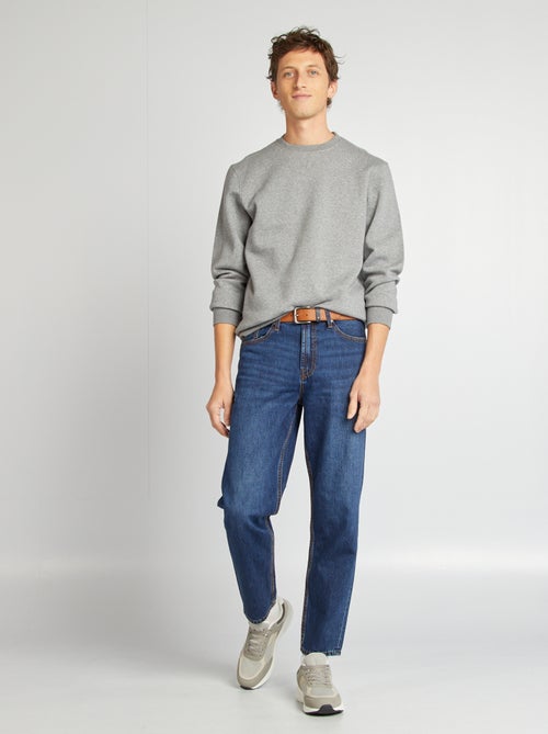 Sweat en molleton uni à col rond - Kiabi