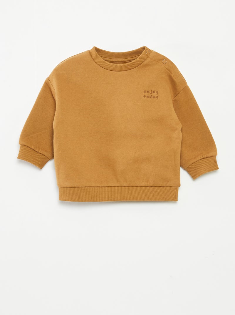 Sweat en molleton uni Camel - Kiabi