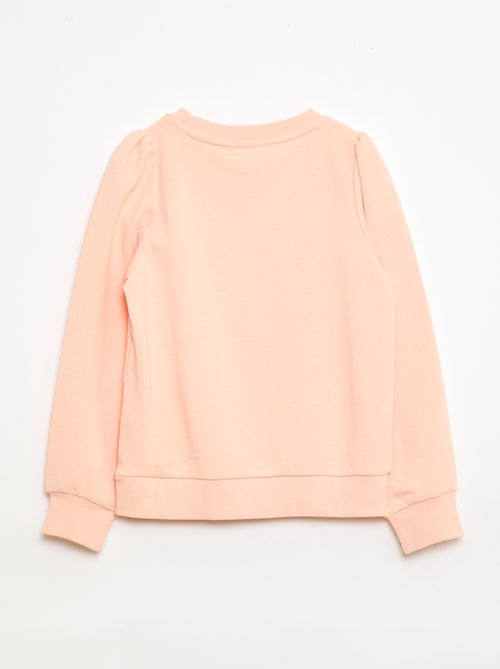 Sweat en molleton uni cœur brodé - Kiabi