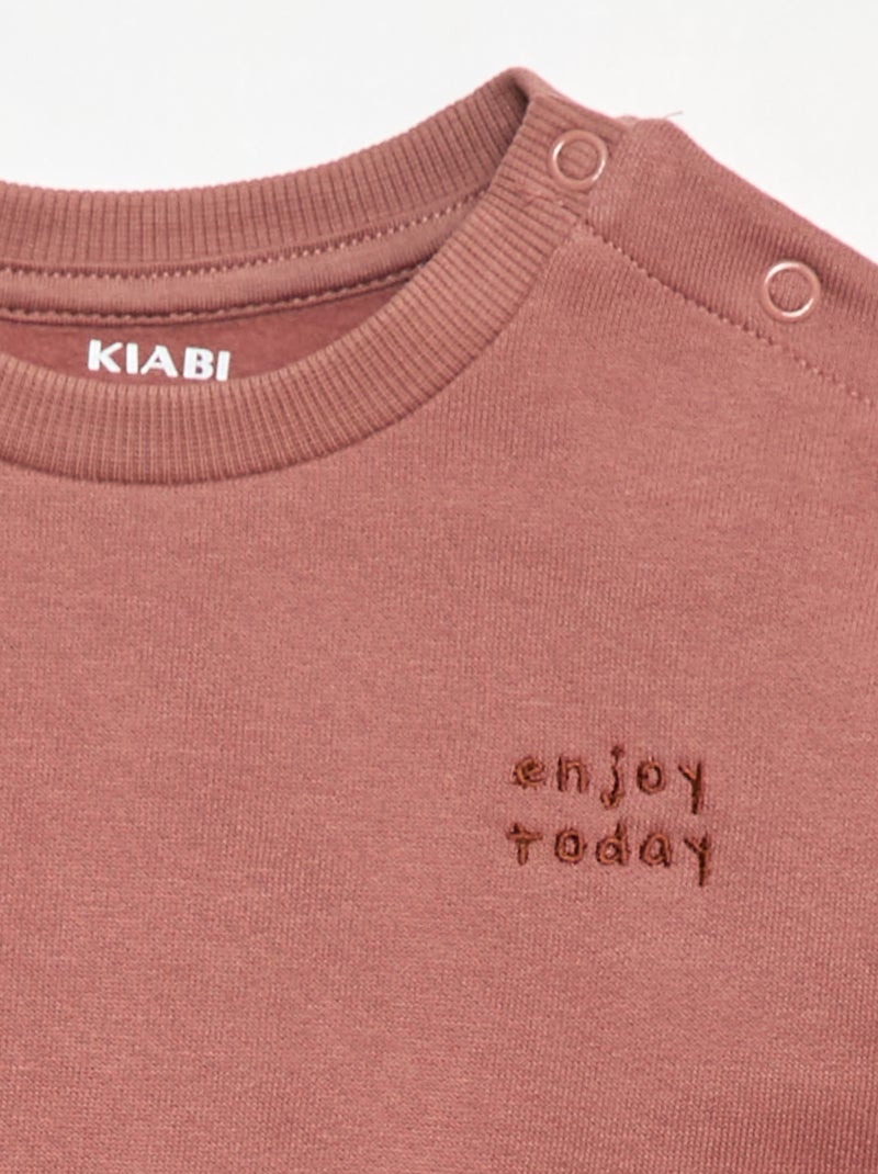 Sweat en molleton uni Marron - Kiabi