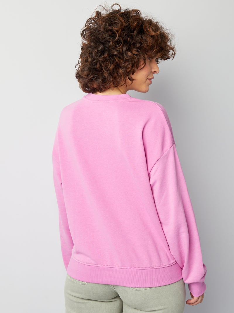 Sweat en molleton uni Rose - Kiabi