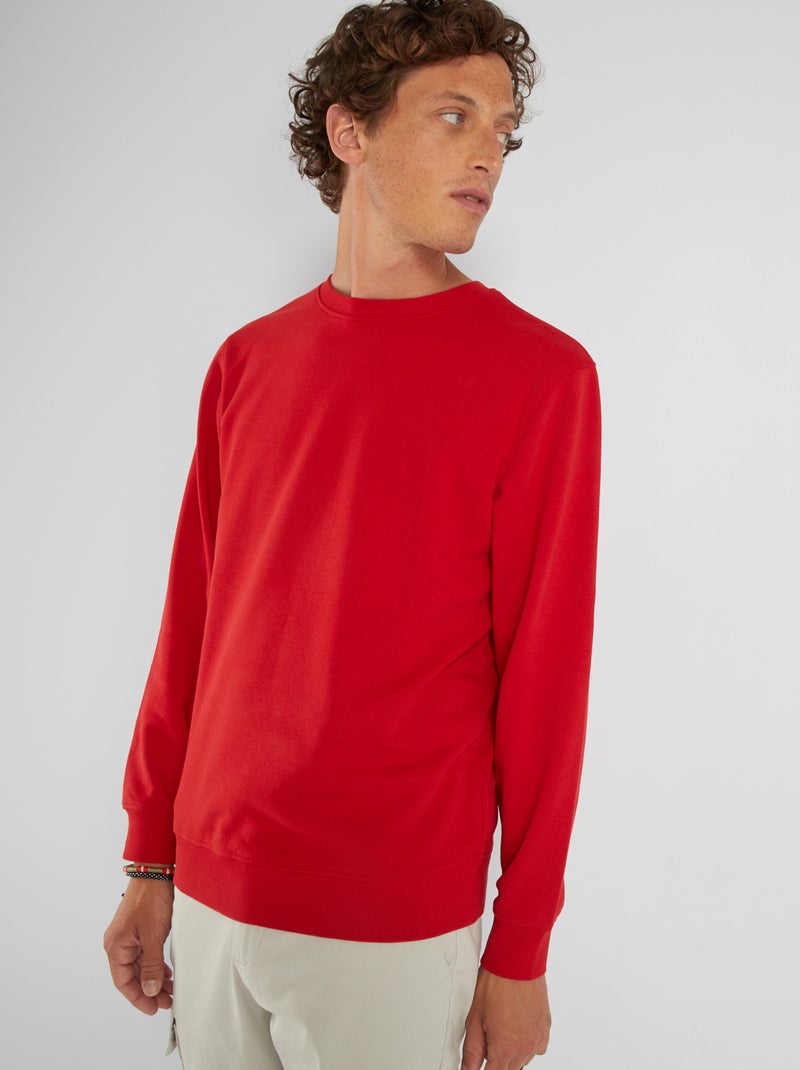 Sweat en molleton uni Rouge - Kiabi