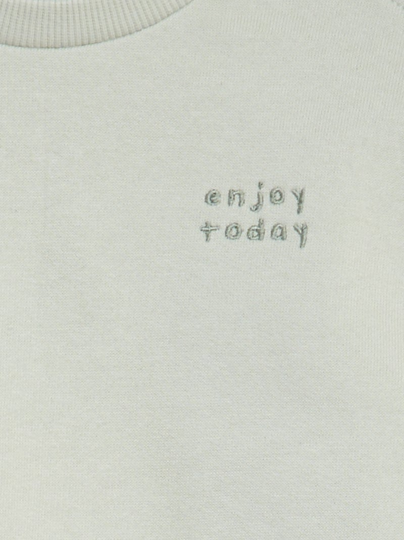 Sweat en molleton uni Vert - Kiabi