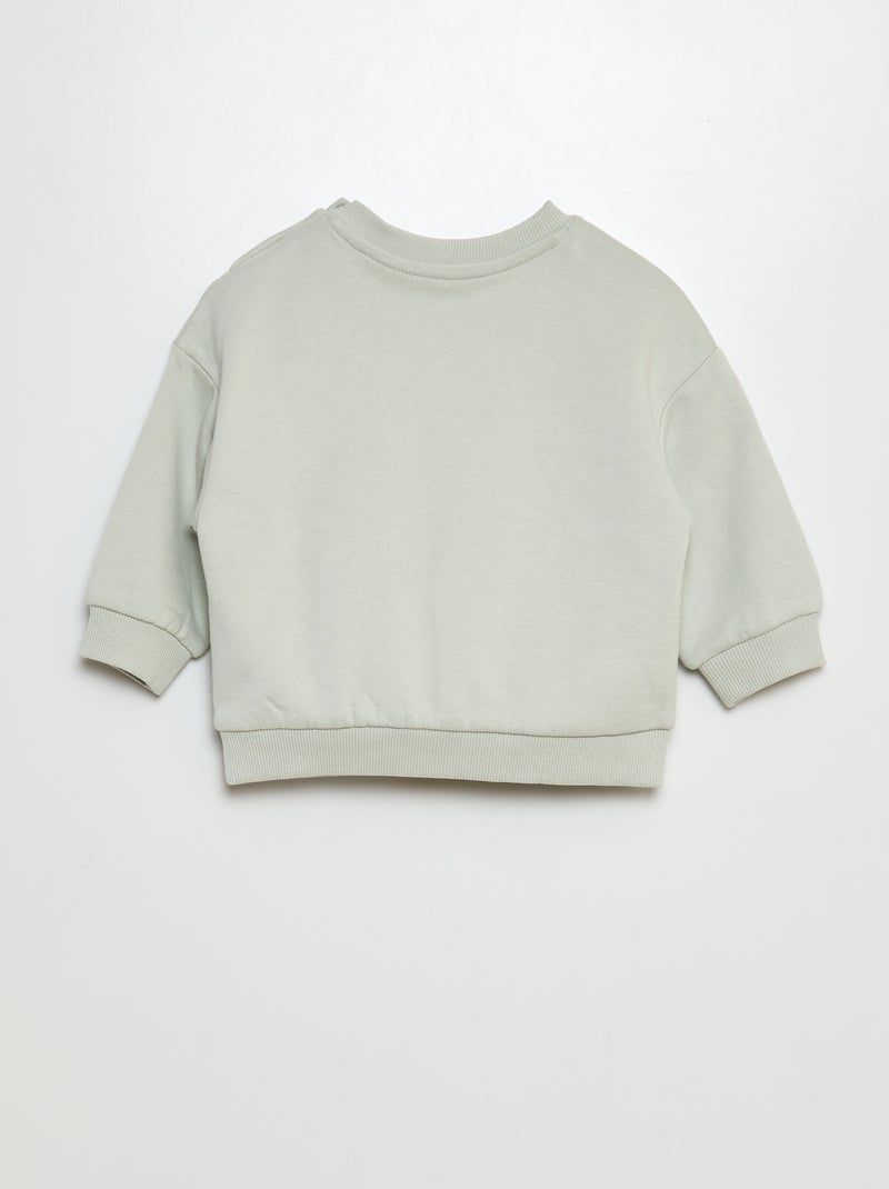 Sweat en molleton uni Vert - Kiabi