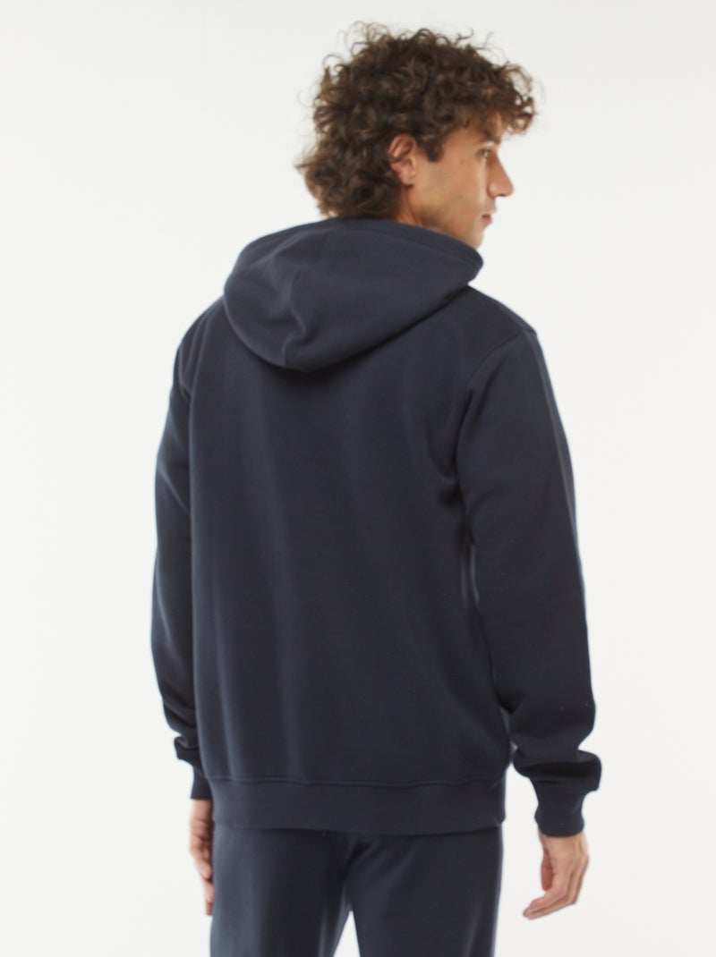 Sweat en molleton zippé à capuche Bleu - Kiabi