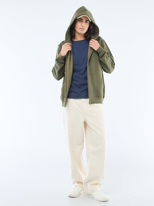 Sweat en molleton zippé à capuche - Kiabi