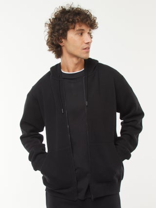 Sweat en molleton zippé à capuche