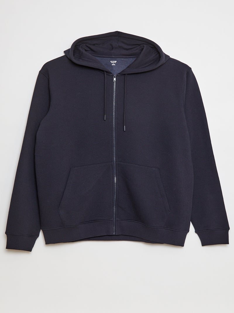 Sweat en molleton zippé et à capuche Bleu - Kiabi