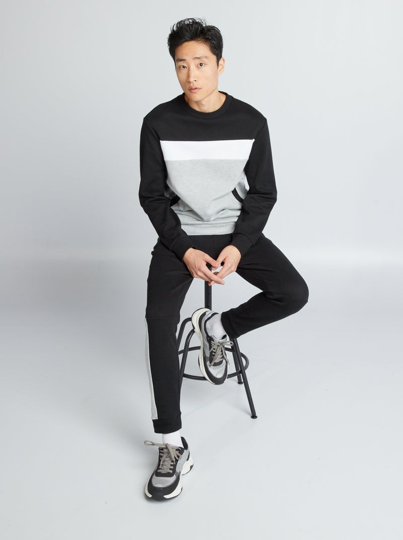 Sweat en piqué de coton Gris - Kiabi