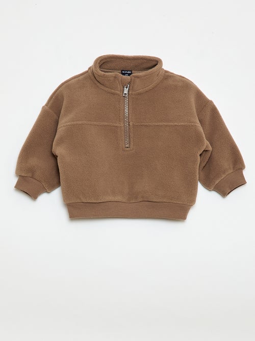 Sweat en polaire avec col zippé - Kiabi