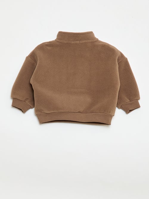 Sweat en polaire avec col zippé - Kiabi