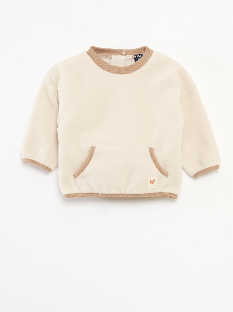 Pull Polaire Obermeyer Homme - Vert Olive - XL - Fermeture Snap, Poche Kangourou - Occasion