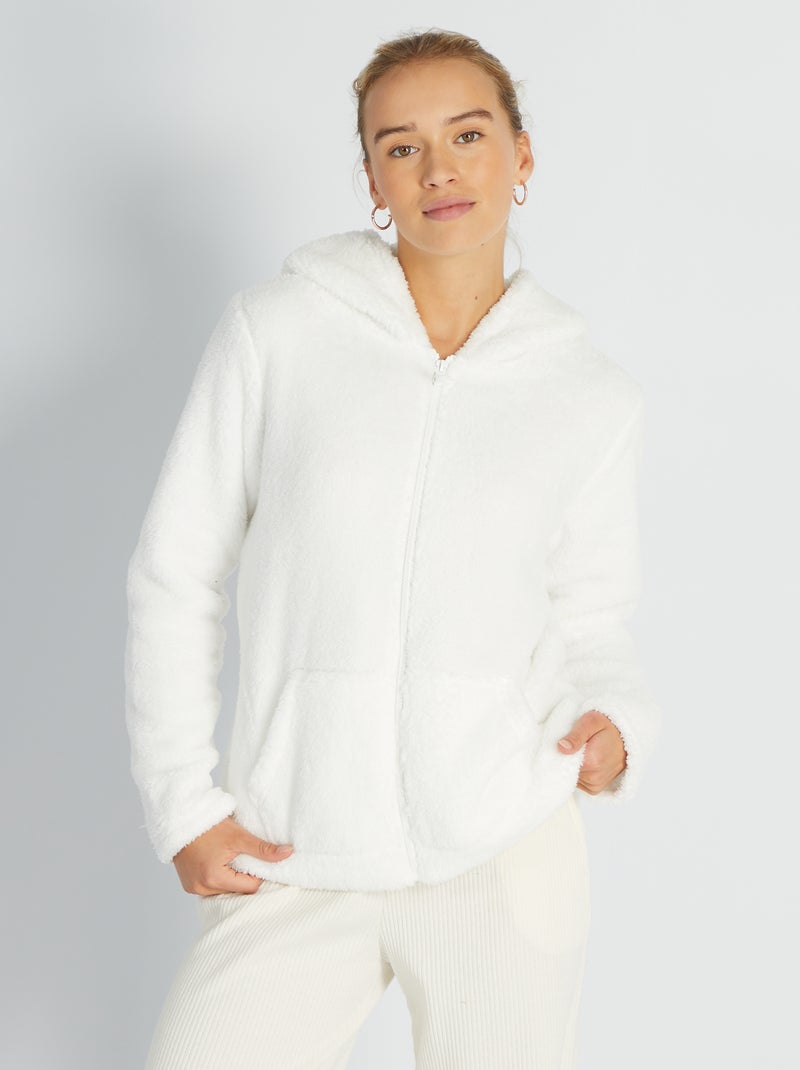 Sweat en polaire blanc - Kiabi