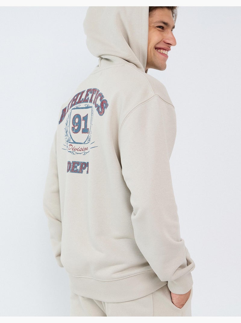Sweat en polaire imprimé, mo fashion Beige - Kiabi