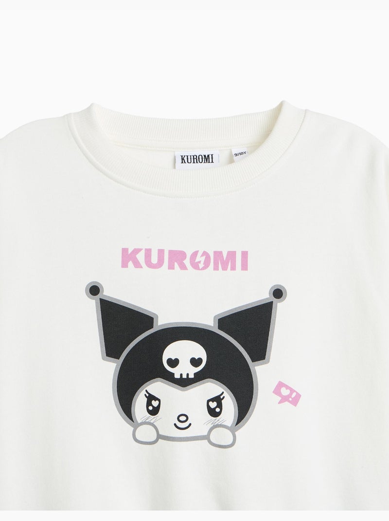 Sweat en polaire 'kuromi', mo fashion Blanc - Kiabi
