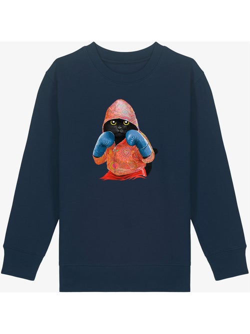 Sweat Enfant BOXING CAT BLACK - Kiabi