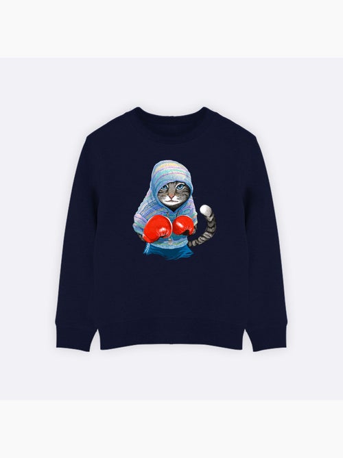 Sweat Enfant BOXING CAT GREY - Kiabi