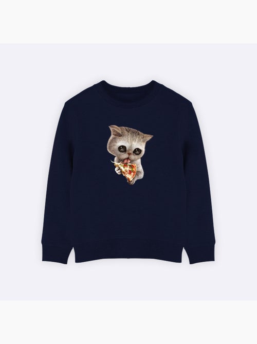 Sweat Enfant CAT LOVES PIZZA - Kiabi