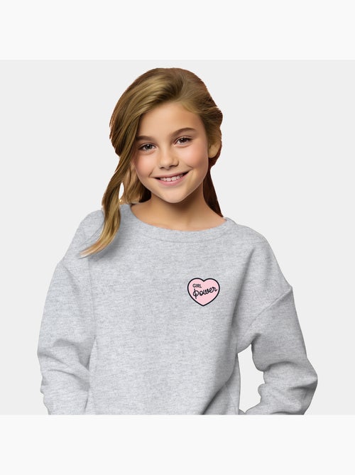 Sweat Enfant GIRL POWER PINK HEART - Kiabi Sweat Enfant GIRL POWER PINK HEART - Kiabi