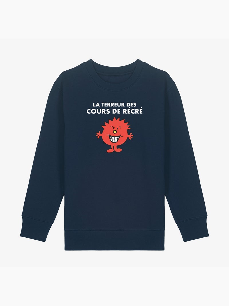 Sweat Enfant LA TERREUR DES COURS DE RECRE Bleu marine - Kiabi
