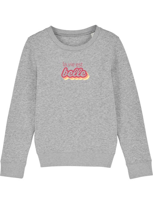 Sweat Enfant LA VIE EST BELLE ROSE - Kiabi Sweat Enfant LA VIE EST BELLE ROSE - Kiabi
