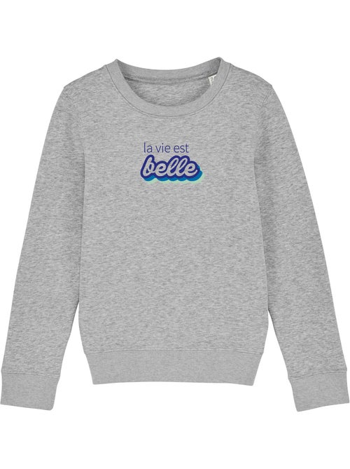 Sweat Enfant LA VIE EST BELLE VERT - Kiabi Sweat Enfant LA VIE EST BELLE VERT - Kiabi