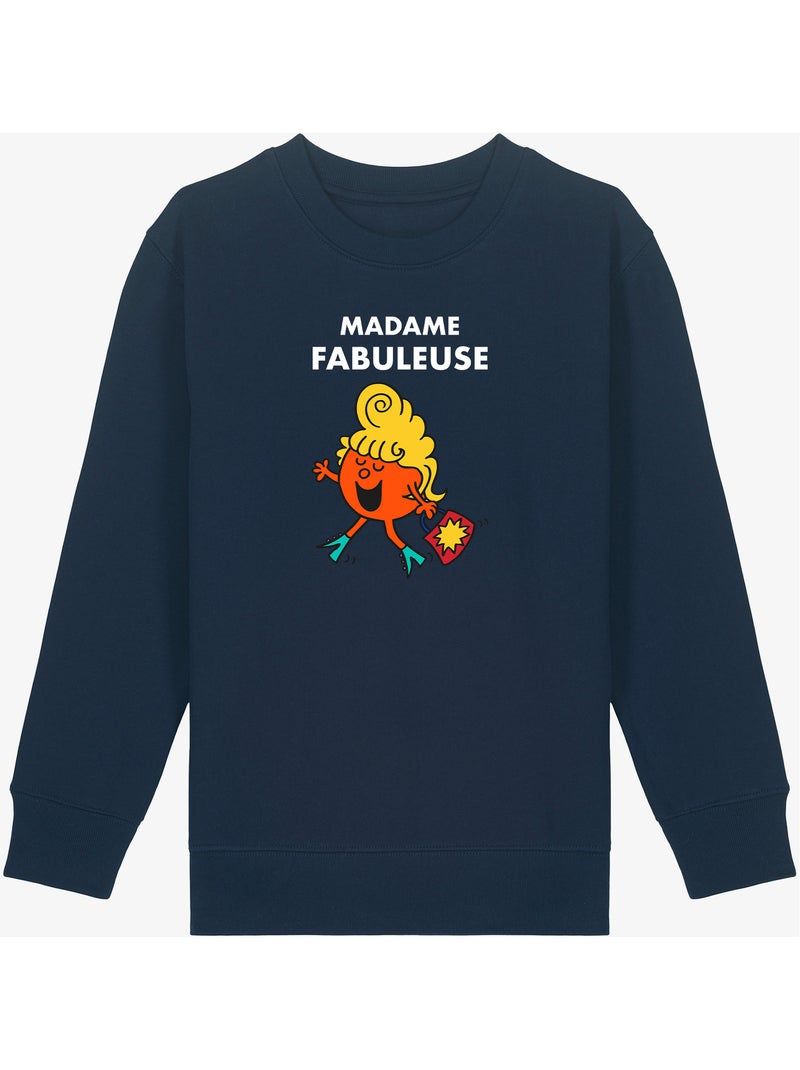 Sweat Enfant MADAME FABULEUSE Bleu marine - Kiabi
