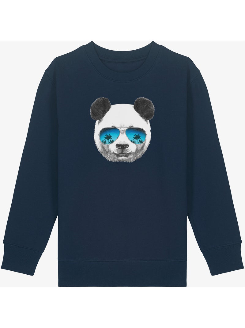 Sweat Enfant PANDA SUNGLASSES Bleu marine - Kiabi