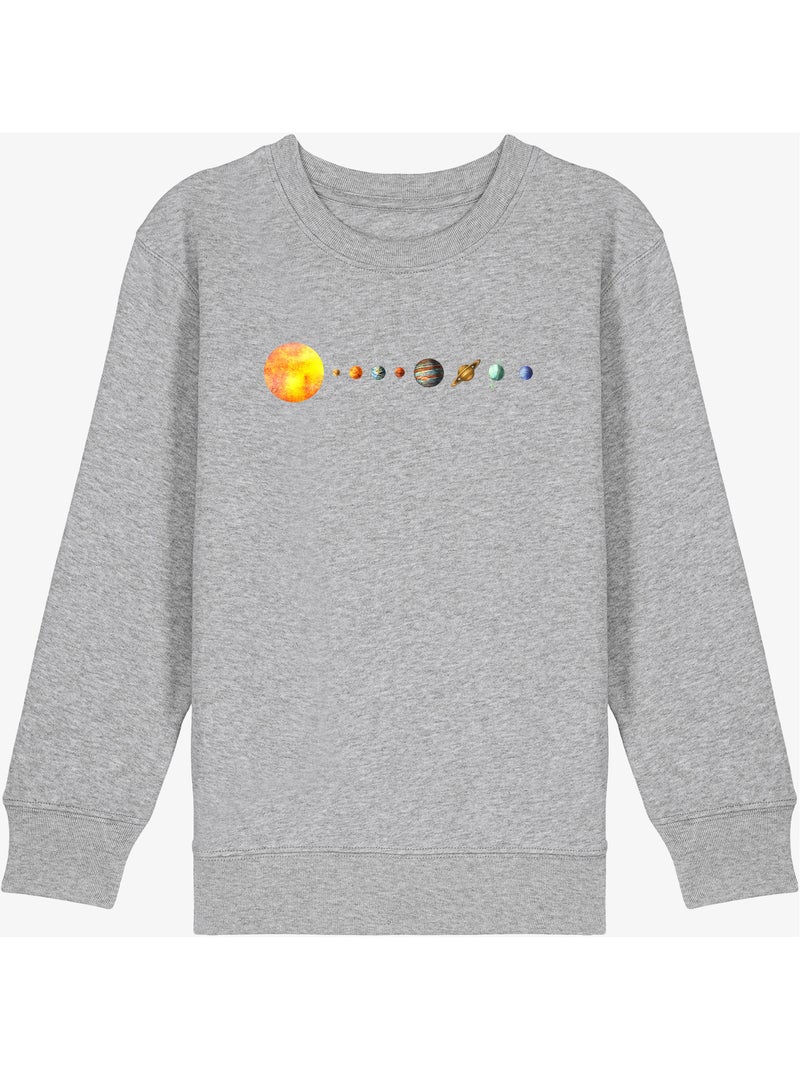 Sweat Enfant SOLAR SYSTEM Gris chiné - Kiabi