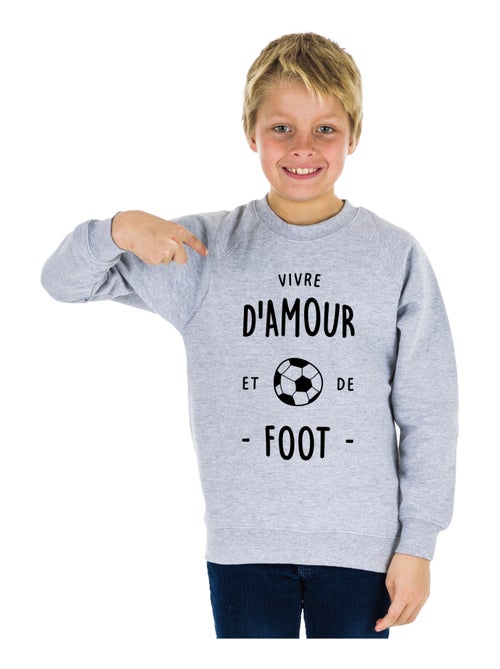 Sweat Enfant VIVRE D'AMOUR ET DE FOOT - Kiabi Sweat Enfant VIVRE D'AMOUR ET DE FOOT - Kiabi
