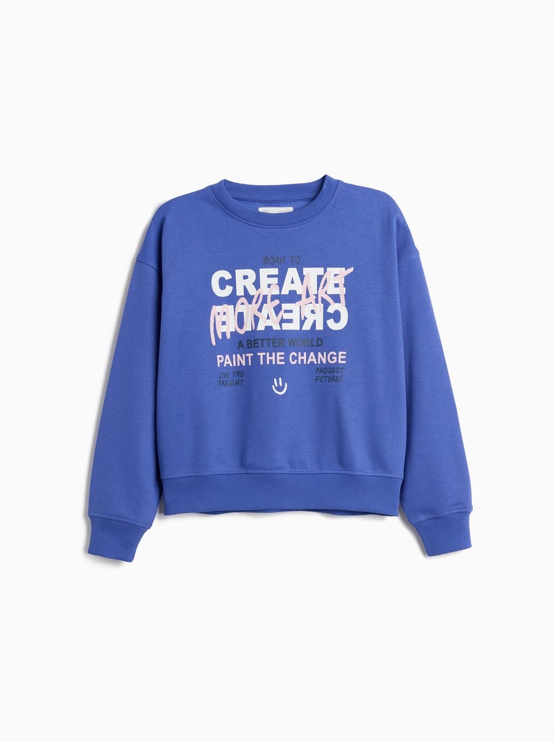 Sweat éponge, mo fashion Bleu - Kiabi