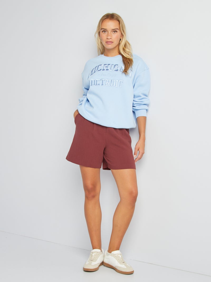 Sweat esprit campus Bleu - Kiabi