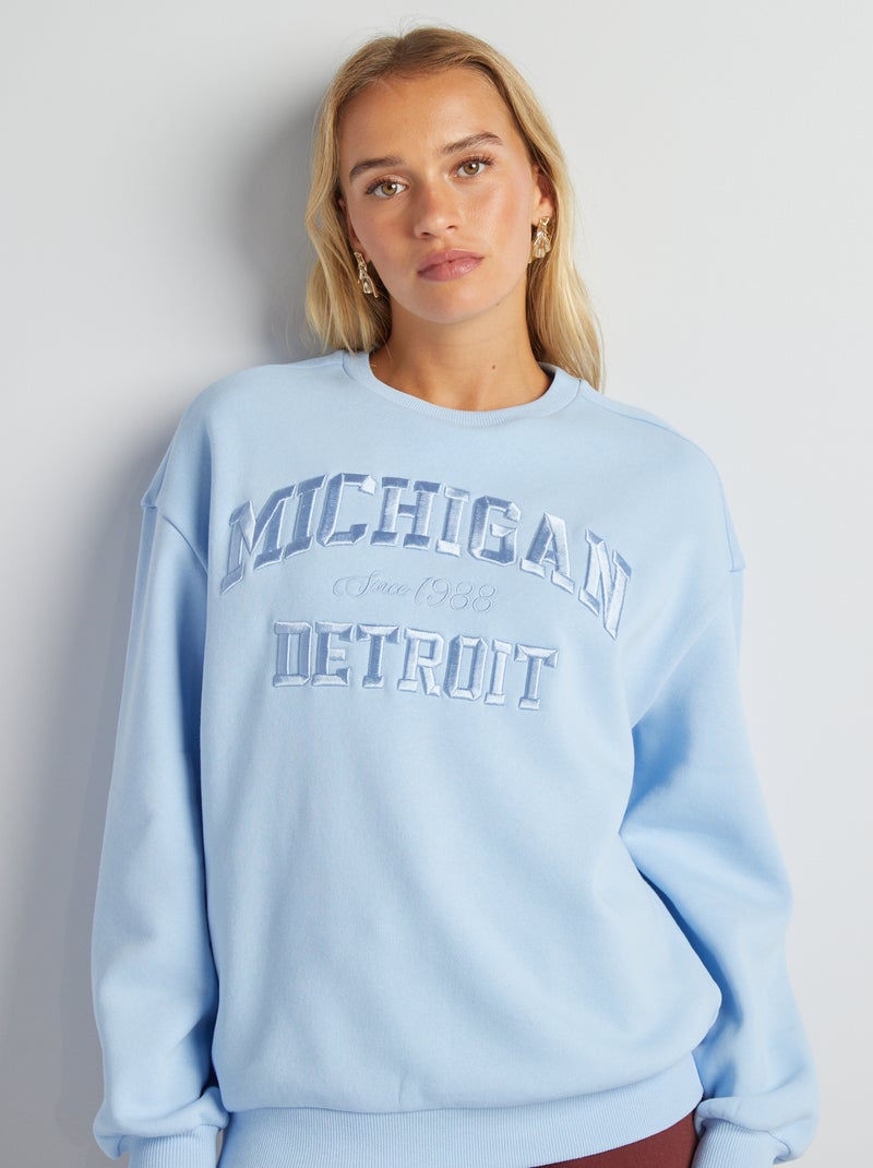 Sweat esprit campus Bleu - Kiabi